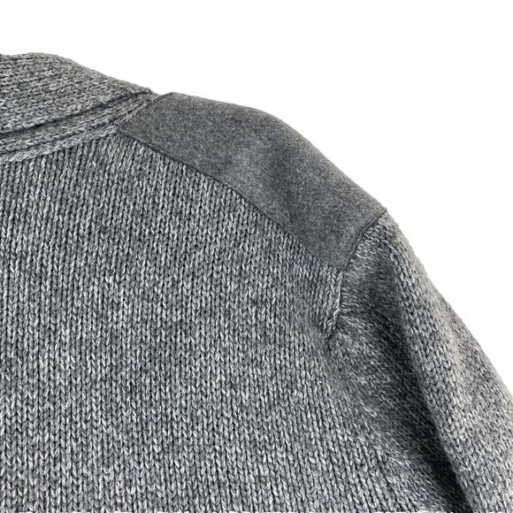 Zero Degrees Mens M Wool Shawl Collar Cardigan Sweater Gray Preppy Academia - Picture 12 of 16
